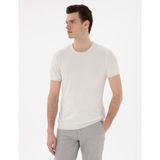 Pierre Cardin Erkek Ekru Slim Fit Bisiklet Yaka Triko Tişört 50307401-VR019 - 2XL