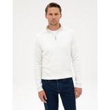 Pierre Cardin Erkek Ekru Slim Fit Dik Yaka Fermuarlı Triko Kazak 50315732-VR019 - XL