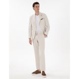 Pierre Cardin Erkek Ekru Slim Fit Keten Karışımlı Takım Elbise 50304275-VR019 - 6 Drop