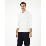 Pierre Cardin Erkek Ekru Slim Fit Kıvrılmaz Yaka Sweatshirt 50307408-VR019