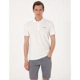 Pierre Cardin Erkek Ekru Slim Fit Örme Dokulu Polo Yaka Tişört 50309946-VR019