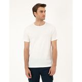 Pierre Cardin Erkek Ekru Slim Fit Tişört 50288914-VR019 - 2XL