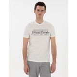 Pierre Cardin Erkek Ekru Slim Fit Tişört 50302567-VR019