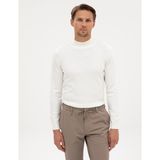 Pierre Cardin Erkek Ekru Slim Fit Yarım Balıkçı Yaka Basic Triko Kazak 50315457-VR019 - XL