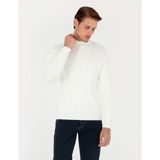 Pierre Cardin Erkek Ekru Slim Fit Yarım Balıkçı Yaka Yün Karışımlı Triko Kazak 50296462-VR019 - 2XL