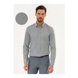 Pierre Cardin Erkek Gri Düz Gömlek