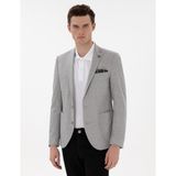 Pierre Cardin Erkek Gri Ex. Slim Fit Keten Karışımlı Ceket 50302432-VR024 - 6 Drop - 52