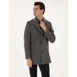 Pierre Cardin Erkek Gri Ex. Slim Fit Yün Karışımlı Kaşe Kaban 50317551-VR024