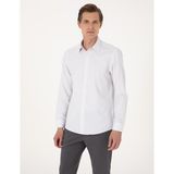 Pierre Cardin Erkek Gri Kareli Slim Fit Uzun Kollu Gömlek 50307263-VR024