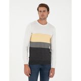 Pierre Cardin Erkek Gri Melanj Slim Fit Bisiklet Yaka Triko Kazak 50300525-VR086 - 3XL
