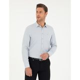 Pierre Cardin Erkek Gri Oxford Slim Fit Uzun Kollu Gömlek 50292539-VR024