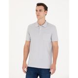 Pierre Cardin Erkek Gri Regular Fit Polo Yaka Tişört 50273568-VR024 - S