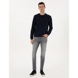 Pierre Cardin Erkek Gri Slim Fit Jean Pantolon 50315827-VR024 - 30 - 32