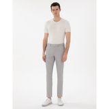 Pierre Cardin Erkek Gri Slim Fit Keten Karışımlı Çizgili Kanvas Pantolon 50301778-VR024 - 29 - 32