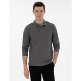 Pierre Cardin Erkek Gri Slim Fit Kıvrılmaz Yaka Sweatshirt 50307408-VR024