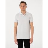 Pierre Cardin Erkek Gri Slim Fit Örme Dokulu Polo Yaka Tişört 50310171-VR024