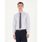 Pierre Cardin Erkek Gri Slim Fit Uzun Kollu Basic Gömlek 50277147-VR024 - 4XL