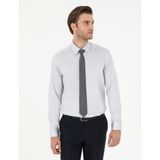 Pierre Cardin Erkek Gri Slim Fit Uzun Kollu Basic Gömlek 50292520-VR024