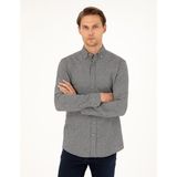Pierre Cardin Erkek Gri Slim Fit Uzun Kollu Gömlek 50293756-VR024