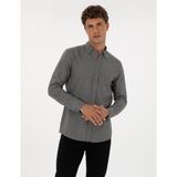Pierre Cardin Erkek Gri Slim Fit Uzun Kollu Gömlek 50311562-VR024 - 3XL
