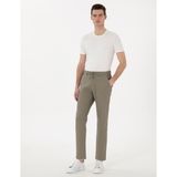 Pierre Cardin Erkek Haki Carrot Fit %100 Keten Kanvas Pantolon 50301811-VR027 - 31