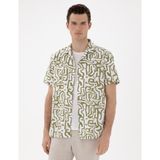 Pierre Cardin Erkek Haki Comfort Fit Kısa Kollu Gömlek 50301709-VR027 - XL