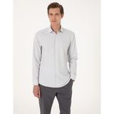 Pierre Cardin Erkek Haki Italyan Yaka Çizgili Uzun Kollu Gömlek 50306074-VR027 - S