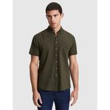 Pierre Cardin Erkek Haki Keten Karışımlı Regular Fit Kısa Kollu Gömlek 50320933-VR027 - 2XL