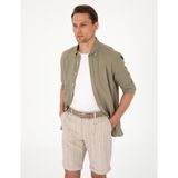 Pierre Cardin Erkek Haki Keten Karışımlı Regular Fit Uzun Kollu Gömlek 50303245-VR027 - S