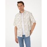 Pierre Cardin Erkek Haki Oversize Kısa Kollu Gömlek 50301538-VR027 - 2XL