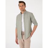 Pierre Cardin Erkek Haki Oxford Slim Fit Kolay Ütülenebilir Gömlek 50306996-VR027