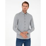 Pierre Cardin Erkek Haki Oxford Slim Fit Uzun Kollu Gömlek 50297998-VR027