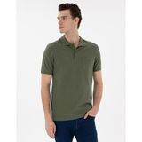 Pierre Cardin Erkek Haki Regular Fit %100 Pamuk Polo Yaka Basic Tişört 50306552-VR027