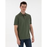 Pierre Cardin Erkek Haki Regular Fit Kıvrılmaz Polo Yaka Basic Tişört 50302538-VR027 - 3XL