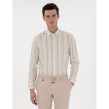 Pierre Cardin Erkek Haki Regular Fit Uzun Kollu Gömlek 50305058-VR027