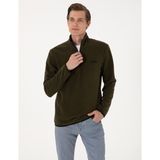 Pierre Cardin Erkek Haki Regular Fit Yarım Fermuarlı Polar Sweatshirt 50314056-VR027