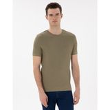 Pierre Cardin Erkek Haki Slim Fit Bisiklet Yaka Triko Tişört 50305991-VR027 - 2XL