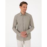 Pierre Cardin Erkek Haki Slim Fit Çizgili Uzun Kollu Gömlek 50310777-VR054 - XL - Yeşil