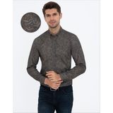 Pierre Cardin Erkek Haki Slim Fit Uzun Kollu Gömlek 50228348-VR027