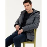 Pierre Cardin Erkek İndigo Kapüşonlu Şişme Mont 50272957-VR028 - 58