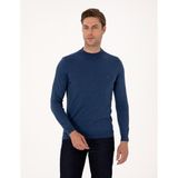 Pierre Cardin Erkek Indigo Melanj Slim Fit Çeyrek Yaka Basic Triko Kazak 50314188-VR155 - İndigo Melanj - 2XL