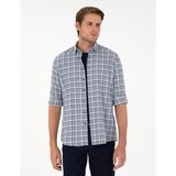 Pierre Cardin Erkek İndigo Regular Fit Ekose Oduncu Uzun Kollu Gömlek 50292811-VR028