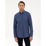 Pierre Cardin Erkek Indigo Regular Fit Uzun Kollu Gömlek 50311380-VR028 - S - İndigo