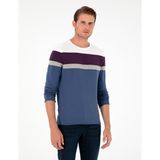 Pierre Cardin Erkek İndigo Slim Fit Bisiklet Yaka Triko Kazak 50296449-VR028 - 3XL