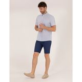Pierre Cardin Erkek İndigo Slim Fit Keten Karışımlı Beli Lastikli Bermuda Şort 50264863-VR028 - 29