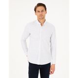 Pierre Cardin Erkek Indigo Slim Fit Uzun Kollu Gömlek 50292262-VR028 - XL - İndigo