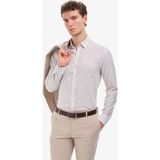 Pierre Cardin Erkek Kahverengi Çizgili Regular Fit Gizli Düğme Yakalı Beyaz Uzun Kollu Gömlek 50320886-VR084 - Koyu Kahverengi - XL