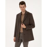 Pierre Cardin Erkek Kahverengi Ex. Slim Fit Kaşe Kaban 50317551-VR029 - 60
