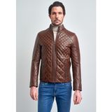 Pierre Cardin Erkek Kahverengi Hakim Yaka Hakiki Deri Ceket - 48