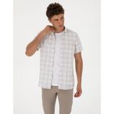 Pierre Cardin Erkek Kahverengi Regular Fit Kısa Kollu Gömlek 50307167-VR197 - Sütlü Kahve